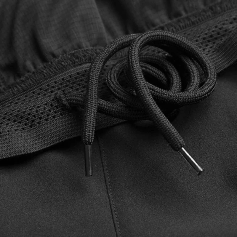 Double Layer Polyester Spandex Drawstring Quick Dry Jogger Running Pocket Custom Logo Gym Shorts For Men