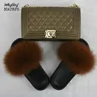 Slippers Business Fur Slippers Fashionable Fur Slippers With Jelly Coin Purse And Customized Fur Slippers