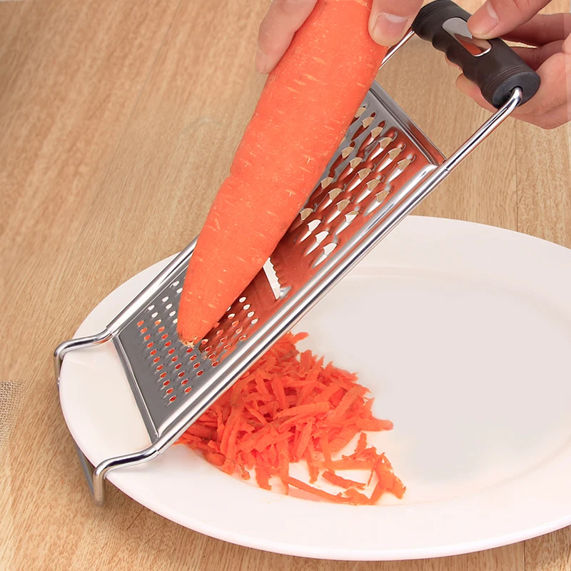New Cheese Grater Zester Red Vegetable Slicer Non-Slip Handle Parmesan Slider 