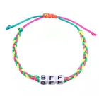 Plastic Letters Beaded Woven Bracelet Adjustable Custom Smile BFF Macrame Bracelet