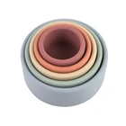 Baby 2021 New Product Food Grade Kids Color Educational Baby Silicone Stacking Toy Cups