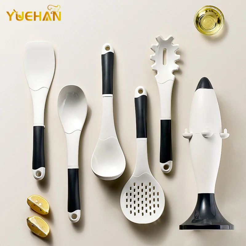 Non Stick 6 Pieces Latest Design Heat Resistant Rocket Stand Silicone Kitchen Cooking Utensils Sets