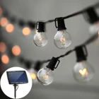 Garden Solar Garden Lights Outdoor Waterproof 18ft 10 Led G40 Bulbs Patio String Lights For Lawn Decorative
