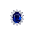 Gemstone Earrings Newest Design Top Quality Blue Oval Sapphire Gemstone Luxury 18k Gold Plated Earrings