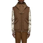 Oem Vest OEM Sleeveless Quilted Nylon Canvas Vest In Brown