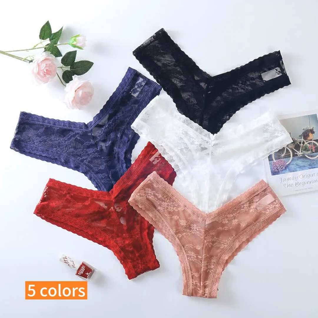 Transparent Underwear For Woman Sexy Lace Low Rise Panties T Back Tanga