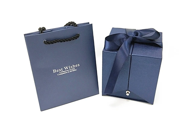 flower window silk ribbon square jewelry gift box set custom