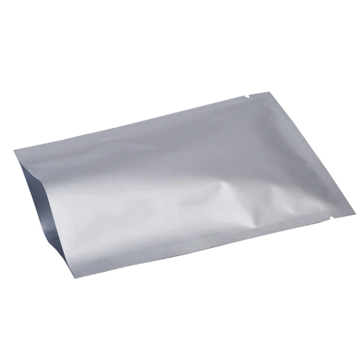 Open Top Heat Seal Silver Aluminum Foil Mylar Food Storage Packing Vacuum Bags 