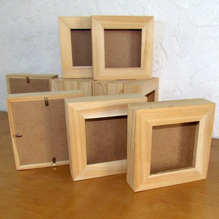 Wooden Square 3D Deep Photo Frame Display Box Billet Decoupage Handmade 