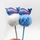 Funny Pens Ball Pen Promotional Ball Pen Funny Pens Fur Pom Cute Ball Point Dolphin Pen For Promotion