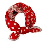 Scarf 2021 Korean Fashion Cashew Flower Silk Scarf Women's Scarf Sunscreen Silk Square Scarf Custom