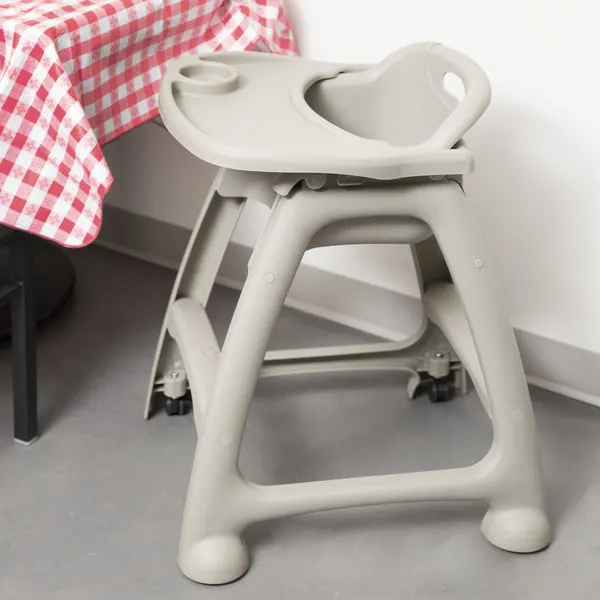 Safety adjustable movable baby feeding plastic high baby chair for restaurant