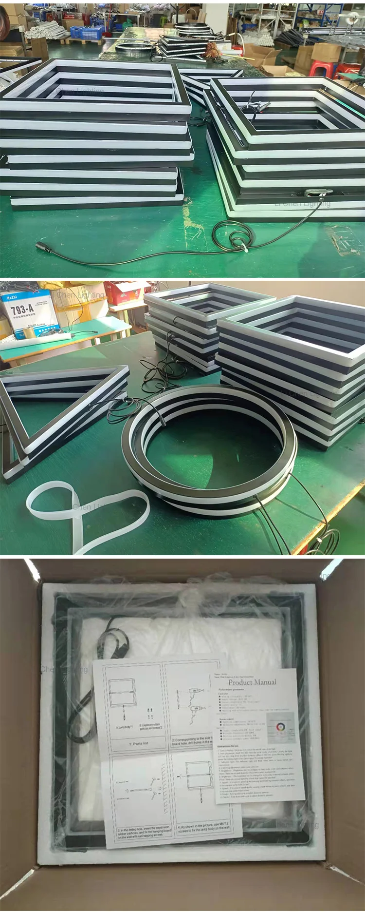 w0051 1 hot sale indoor decoration game computer room aluminum square led modern rgb wall lamp-2