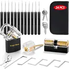 Lock 2 Lock Picking Set 17pcs SUS304 Material Locksmith Lock Pick Tools Lock Pick Set With 2 Padlock