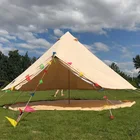 Tent Military 4 Season Camping Tent Military Canvas Fabric Waterproof 4 Persons 1 PC Luxury Resort Bell Tent