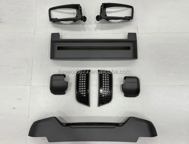 product tiypeor real dry carbon fiber front bumper body kits for land rover defender 2020 2025 auto headlamp frame spoiler side vents-3
