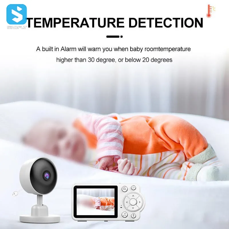 Motion Sensor 2.8 Inch Screen Temperature Crying Detection Infrared Baby Monitor Camera Two-way Audio 4X Zoom video Baby Monitor