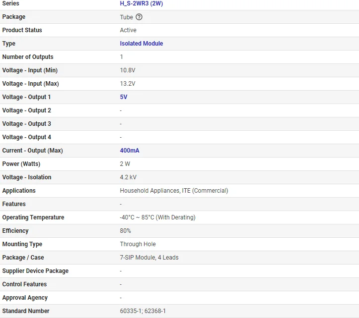 product isolated dc dc converter h1205s 2wr3 h1205s 2w sip 7 for industrial power systems-0