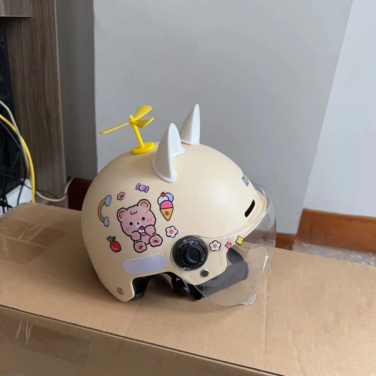 New Cute Trendy ABS Half Helmet for Kids Baby Toddler Boys & Girls Light Safety for Electric Vehicle & Motorcycle Use