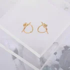 Heart Drop Earrings Earrings Korean Hollowing Knot Heart Shaped Love Drop Dangle Kpop Ear Nails Earrings