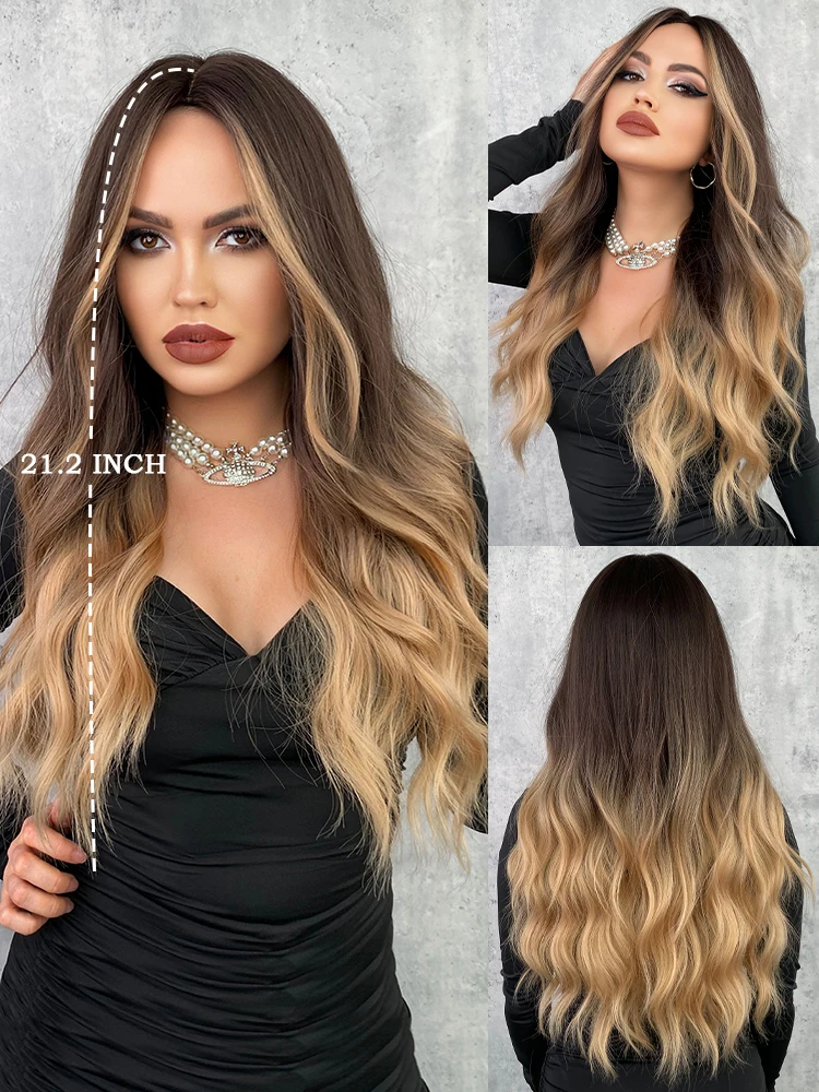 Turbobm Blonde Wigs for Women Sexy Cosplay Wigs Long Ombre Brown Gold Heat  Resistant Synthetic Hair Party Wigs : : Beauty