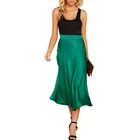 Skirts Wholesale A-Line Silhouette And Flattering Bias Cut Elegant Smooth Satin Fashion Girl's Fashionable Midi Skirts
