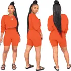2021 Fall European Fashion Women Clothes Bodycon Crop Top With Pants 2 Piece Tracksuit