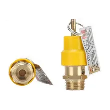 Air Compressor Pressure Safety Valve Yellow 1/2 Male Threaded 115 PSI and Red 1/4 Male Brass Safety Valve for Air Compressors