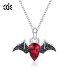 Jewelry Necklace Silver 925 Sterling Silver Cde Supply Halloween Spooky Crystal Jewelry Bat Animal Necklace