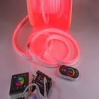 Rgb Strip Light Flexible Led RGB Touch Controller Neon Strip Light Lamp 5050 Flexible Led Rope With EU UK AU Plug 220V