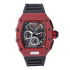 Europe Watch Fashion Model In Europe Market Red Rectangle Shaped Men Sports Style Rubber Watch For Couple