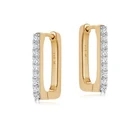 Cz Stone Earring Trendy Gold Plated Designer Hoop Pave CZ Zircon Stone Ins Style Women Jewelry Square Silver Earring
