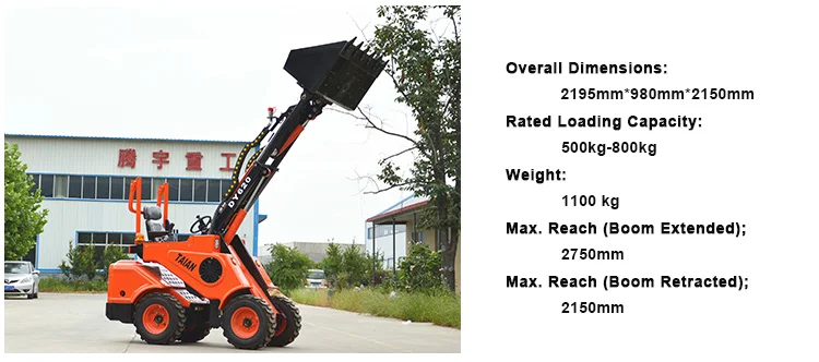 Taian Brand New Mini Shovel Wheel Loader Dy Telescopic Wheel Loader