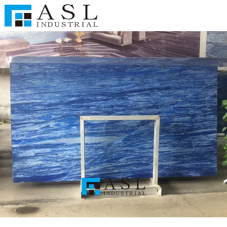 Dark Blue Marble Stone Extreme Ocean Blue Marble Flooring Tiles