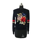 Sweater Women Knitted Pullover Sweater Top Fashion Custom Women Long Sleeve Jacquard Flora Sweater