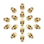 Antique Gold 3D Skull Head Spacer Beads Charms For DIY Necklace Bracelet Jewelry Making Findings 11x8mm