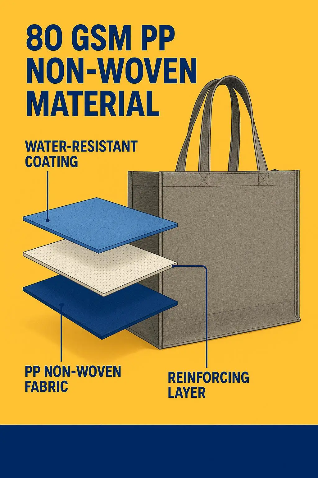 Custom Design Reusable Non-Woven Grocery Bag for Supermarket and Retail Shopping Screen Printed Logo Convenient Handle Sealing - detail 4