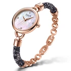 Watch Crystal High Quality Fast Delivery Luxury Women Watch Quartz With Black Crystal Strap