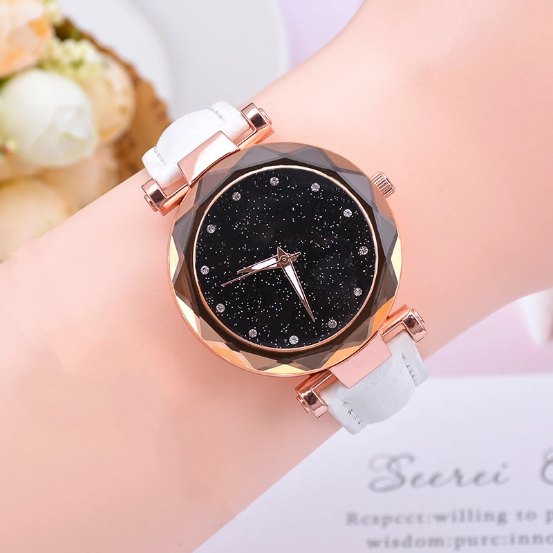 Starry Sky Quartz Women Leather Fashion Wristwatch