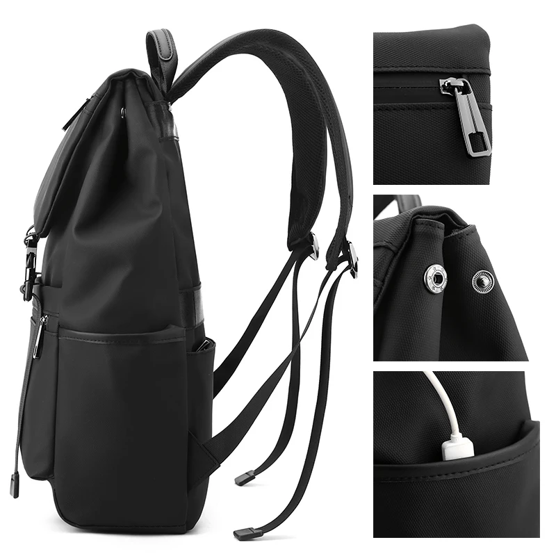 Custom logo top quality backpack waterproof coated oxford fabric USB backpack rucksack laptop knapsack mochila
