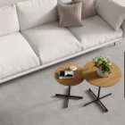 Table Designer Table Easy Assembly Coffee Table For Living Room Furniture Sets Modern Mdf And Black Metal Tabletop