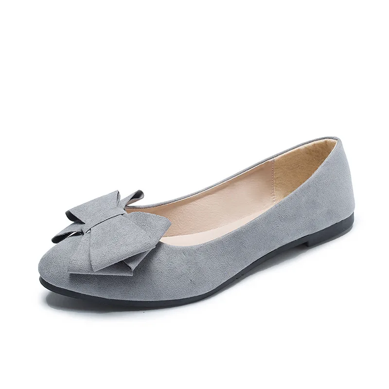 Cheap Wholesale Ladies Fashion Flat Shoes Bowknot Ballet Flats Dress Shoes Comfortable PU Leather Slip on Shoes for Women