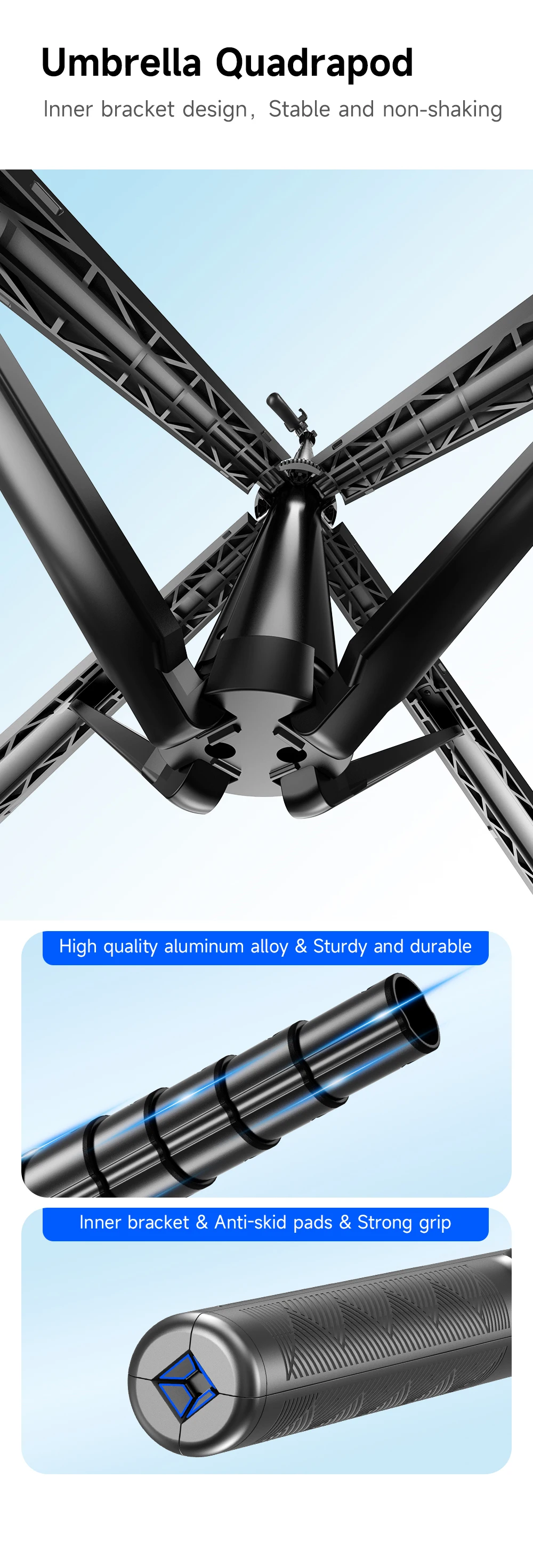 C16 Intelligent AI Face Tracking 360 Rotating Single Axis Gimbal Stabilizer Aluminum Alloy Rod Quadrupod Selfie Stick Light 540g