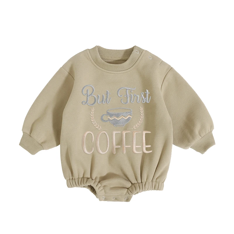 Custom Embroidery Infant Toddler Newborn Clothes 100% Cotton Oversized T Shirt Sweatshirt Baby Bubble Romper