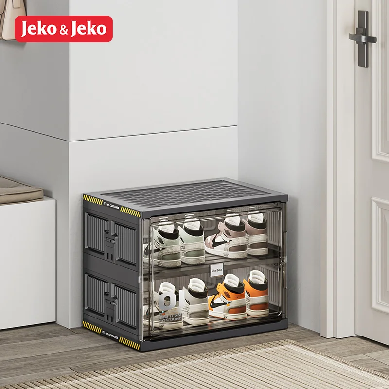 Jeko&Jeko Hot Sell Plastic Clear Shoe Box Drop Front Sneaker Box Shoe Storage Box
