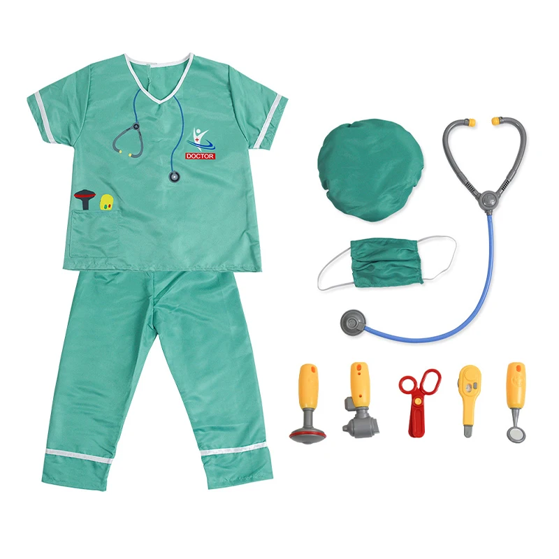 Baby uniform doctor and nurse party costume for kids with doctor medical tools