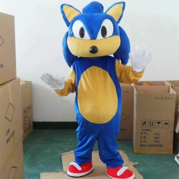 MOQ 1 pcs New Sale Unisex Adult Sonic Mascot Costume Watermelon Halloween Fancy Dress Anime Style for Cosplay or Christmas