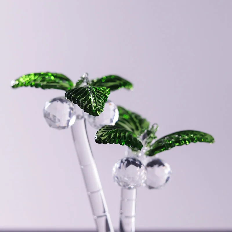 product honor of crysal coconut tree crafts polished crystal ornaments creative desktop decoration modern simple christmas gift-8