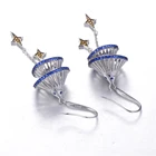 Pure 925 2021 New Design Silver Jewelry Pure 925 Silver Earring Zircons Diamonds Star Lady Silver Jewelry