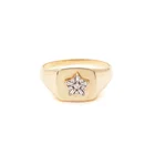 Star Gemnel Custom 18k Gold Plating Couple Zircon Star Signet Band Brass Ring Jewelry